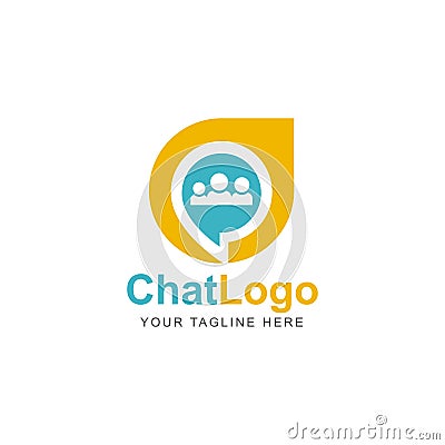 Chat Social Media Logo Design Inspiration Vector Illustration