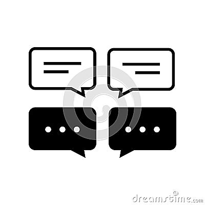 Chat and Speech Bubble Iicons Set on White Background Vector Illustration