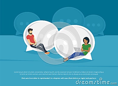 Chat talk concept illustration Vector Illustration