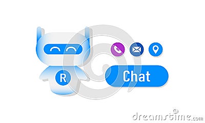 Chatbot business concept. Bot concept in flat modern style. Vector illustration Vector Illustration