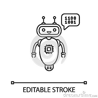 Chatbot coding linear icon Vector Illustration