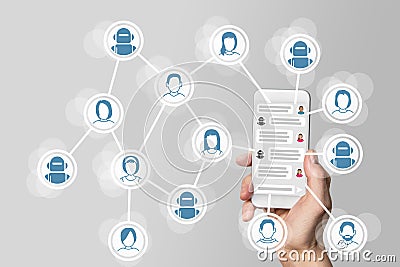 Chatbot concept with instant messenger displayed on smart phone Stock Photo