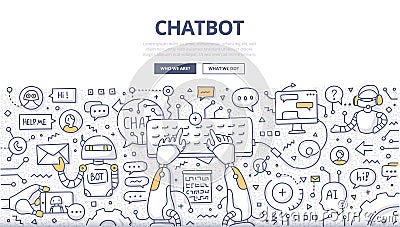 Chatbot Doodle Concept Vector Illustration