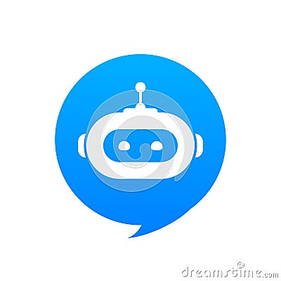 Chatbot icon concept, chat bot or chatterbot. Robot Virtual Assistance Of Website Or Mobile Applications. Vector Vector Illustration