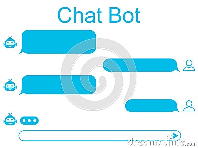 Chatbot icon for support service concept, chatting with an intelligent artificial intelligence, smart AI technology assistant Vector Illustration