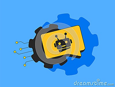 Chatbot integration in customer service automates support by handling customer requests efficiently. AI chatbots improve Vector Illustration