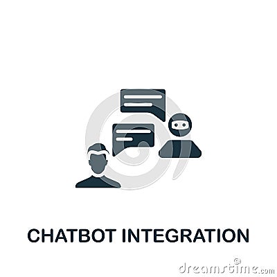 Chatbot integration icon. Monochrome simple sign from app development collection. Chatbot integration icon for logo Vector Illustration