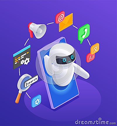 Chatbot Messenger Concept Illustration Vector Illustration