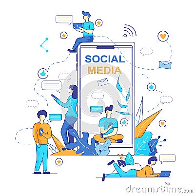 Chatbot Messenger Popular Trend in Social Media. Vector Illustration