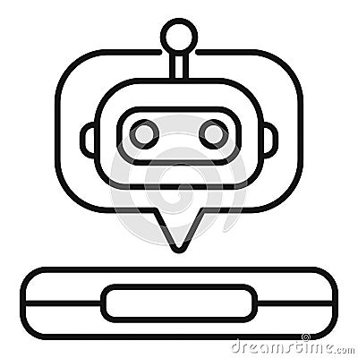 Chatbot speaking through smartphone icon representing ai assistant Stock Photo