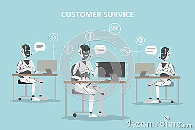 Chatbots customer service. Vector Illustration