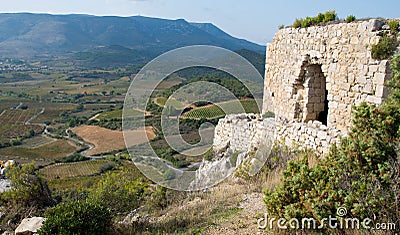 Castle ruin of Aguilar in the Aude in France Editorial Stock Photo