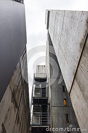 Chateau Ameba building in brutalist style, in Shibuya, Tokyo, Japan Editorial Stock Photo