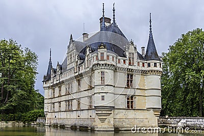 Chateau Azay-le-Rideau, earliest French chateaux Stock Photo