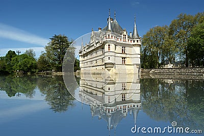 Chateau Azay-le-Rideau, Loire, Fra Stock Photo