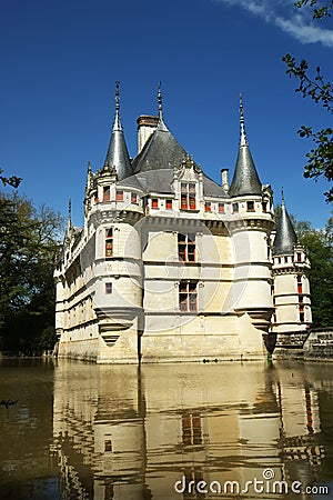 Chateau Azay-le-Rideau, Loire, France Stock Photo