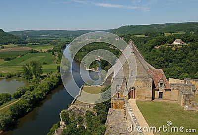 Chateau Beynac, medieval castle in Dordogne Stock Photo