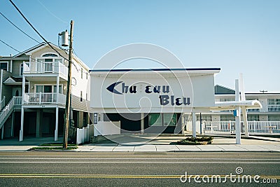 Chateau Bleu Motel vintage sign, North Wildwood, New Jersey Editorial Stock Photo