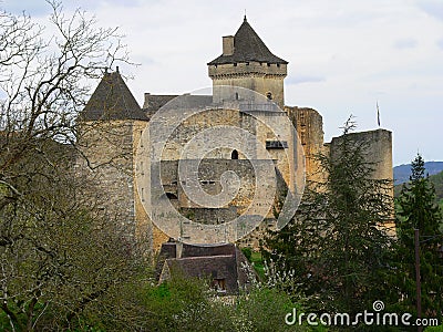 Chateau, Castelnaud-la-Chapele ( France ) Stock Photo