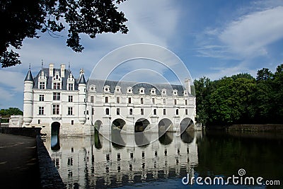 Chateau Chenonceau Reflection Stock Photo
