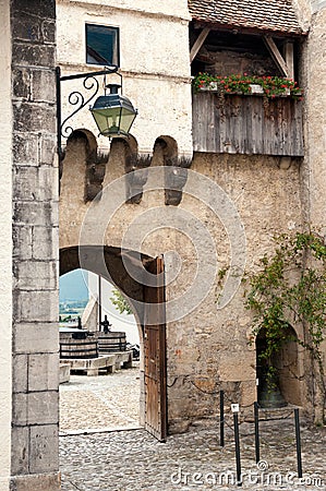 Chateau Courtyard Stock Photo