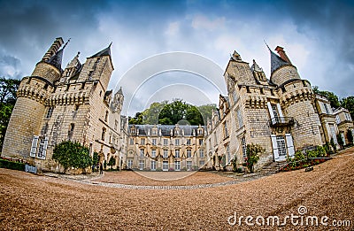 Chateau d`Usse, France - June 25, 2012. Famous castle as inspiration for fairy tale Sleeping Beauty Editorial Stock Photo