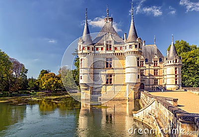 The chateau de Azay-le-Rideau, castle in France Stock Photo