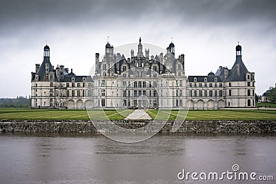 Chateau de Chambord on a cloudy day, Loire Valley, France Stock Photo