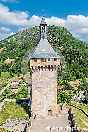 Chateau de Foix castle , France Stock Photo