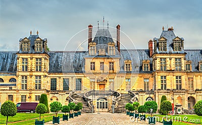 Chateau de Fontainebleau, one of the largest French royal palaces. Stock Photo