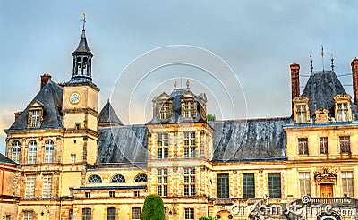 Chateau de Fontainebleau, one of the largest French royal palaces. Stock Photo