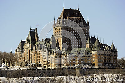 Chateau Frontenac in Quebec City, Canada Editorial Stock Photo