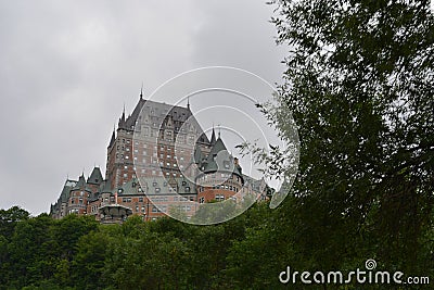 Chateau Frontenac, Quebec City, Seen from below Editorial Stock Photo