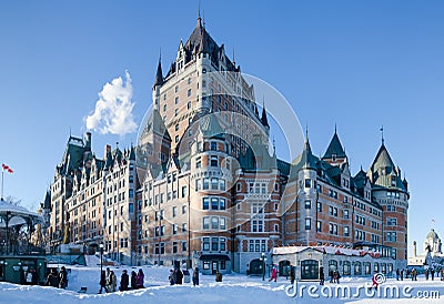 Chateau Frontenac in winter Editorial Stock Photo