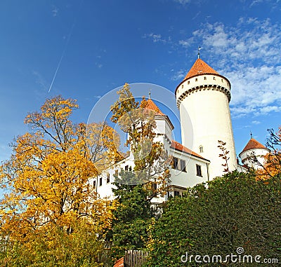 Chateau Konopiste in autumn day, Czech republic Stock Photo