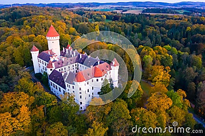 Chateau Konopiste near small Czech town of Benesov Stock Photo