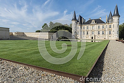 Chateau Pichon-Longueville with Lawn Pauillac Editorial Stock Photo