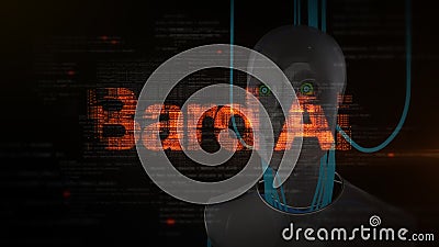 ChatGPT Bard artificial intelligence ai technology. Bard AI concept. 3d animation. Editorial Stock Photo