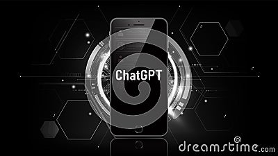 ChatGPT conversation method illustrations. Artificial intelligence chatbot on smartphone, ChatGPT AI Chatbot concept, vector illus Vector Illustration