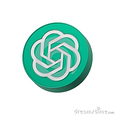 chatgpt logo open ai 3d symbol rendering Editorial Stock Photo
