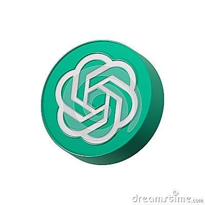 chatgpt logo open ai 3d symbol rendering Editorial Stock Photo