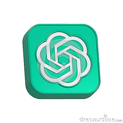 chatgpt logo open ai 3d symbol rendering Editorial Stock Photo