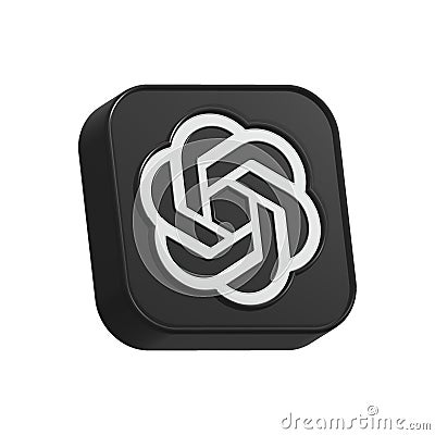 chatgpt logo open ai 3d symbol rendering Editorial Stock Photo