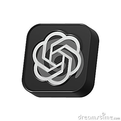 chatgpt logo open ai 3d symbol rendering Editorial Stock Photo