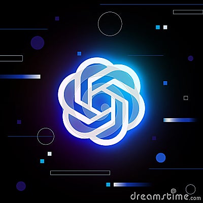 ChatGPT Open Ai Logo Design. Vector Artificial Intelligence Illustration. Chat Gpt Icon on Modern Tech Background with Vector Illustration
