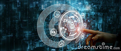 ChatGPT, using and chatting artificial intelligence chatbot. Digital chatbot, chatGPT, Stock Photo