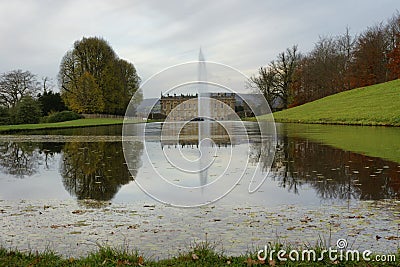 Chatsworth House Canal Lake Editorial Stock Photo