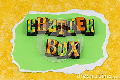 Chatter box talk text bubble speech communication idea expression Stock Photo