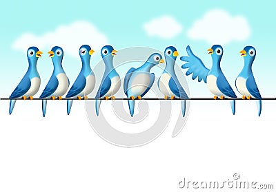 Chatting birds Stock Photo