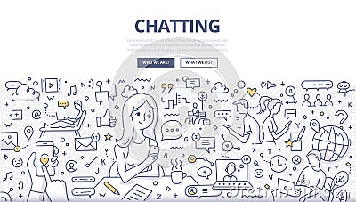 Chatting Doodle Concept Vector Illustration